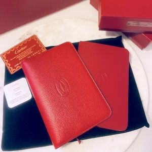 100% AUTHENTIC VINTAGE CARTIER LEATHER DIARY/JOURNAL SET–CIRCA 1980s MINT COND.